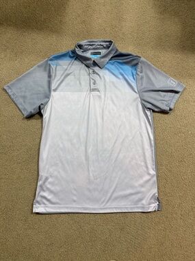PGA Tour Men’s Gray & Blue Gradient Performance Golf Polo